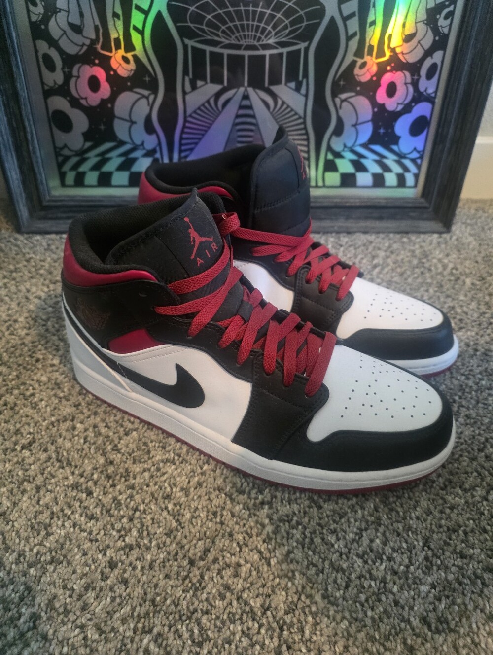 Jordan 1 Mid in the "Gym Red Black Toe"